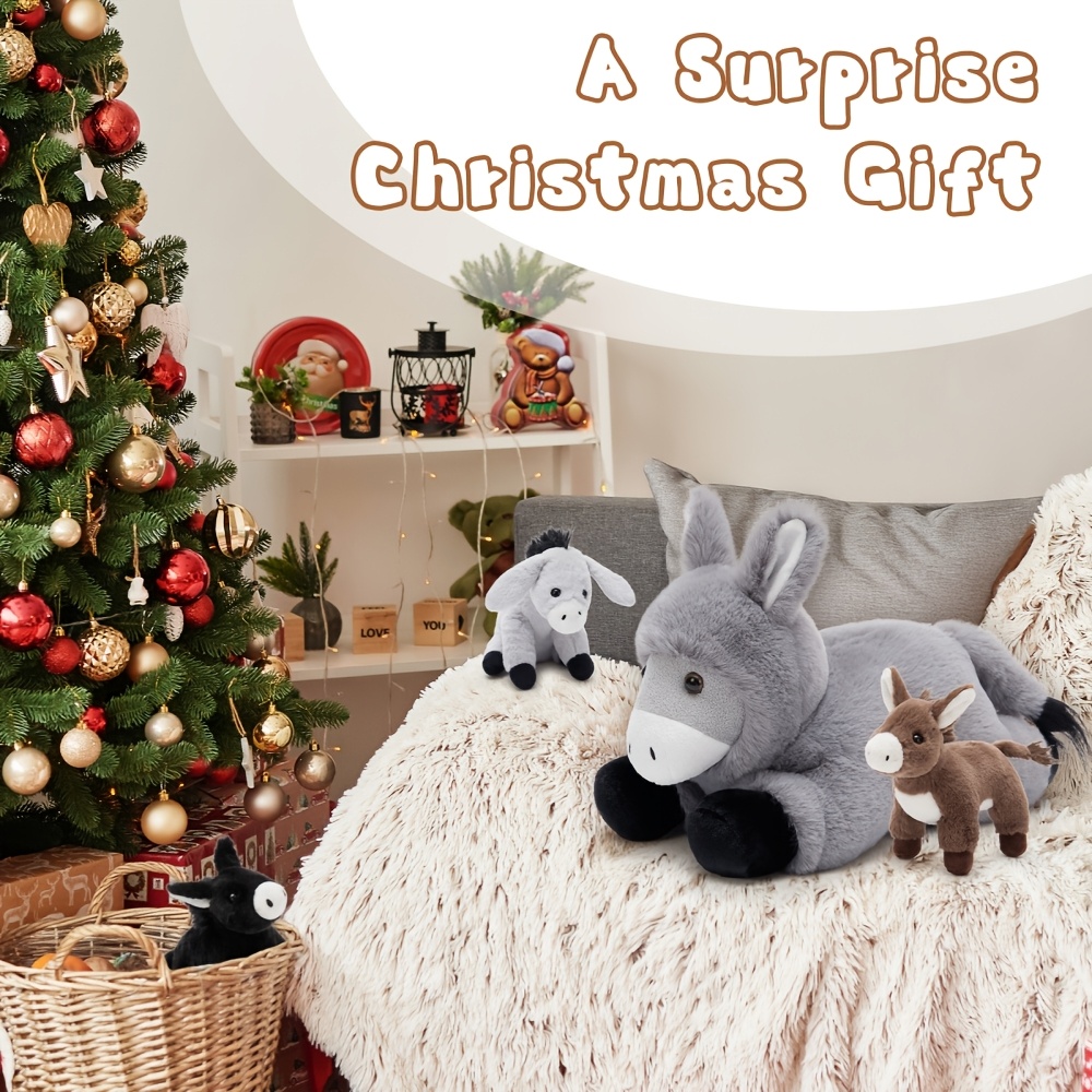 MorisMos Large Donkey Stuffed Animal with Baby