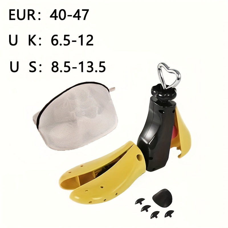 E-shop 2 Stück (1x Schuhstütze + 1x Schuhabtuch) – Verstellbare Kunststoff-Schuhstützen für Damen und Herren, geeignet für verschiedene Schuharten,