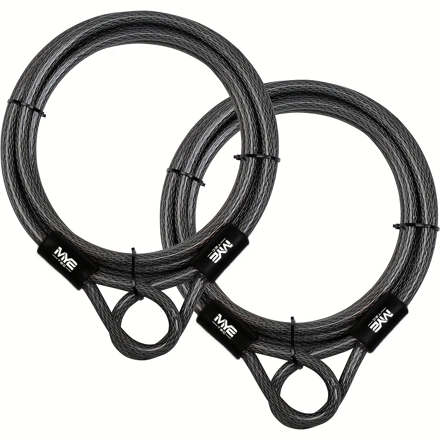 Set Of 2, 2-meter Safety Chain Featuring A Loop, Made From 10mm Cut-resistant Braided Steel Cable, Designed For Weather , Compatible With Padlocks, Chain Locks, And Wire Locks