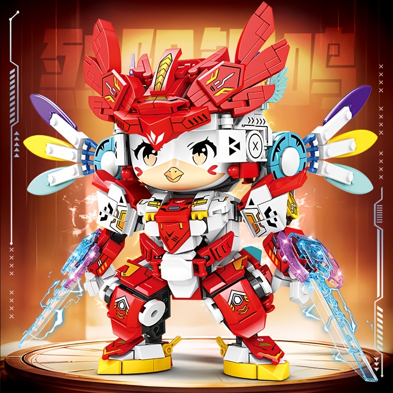 Cute Twelve Zodiac Animal Mecha Building Block Set