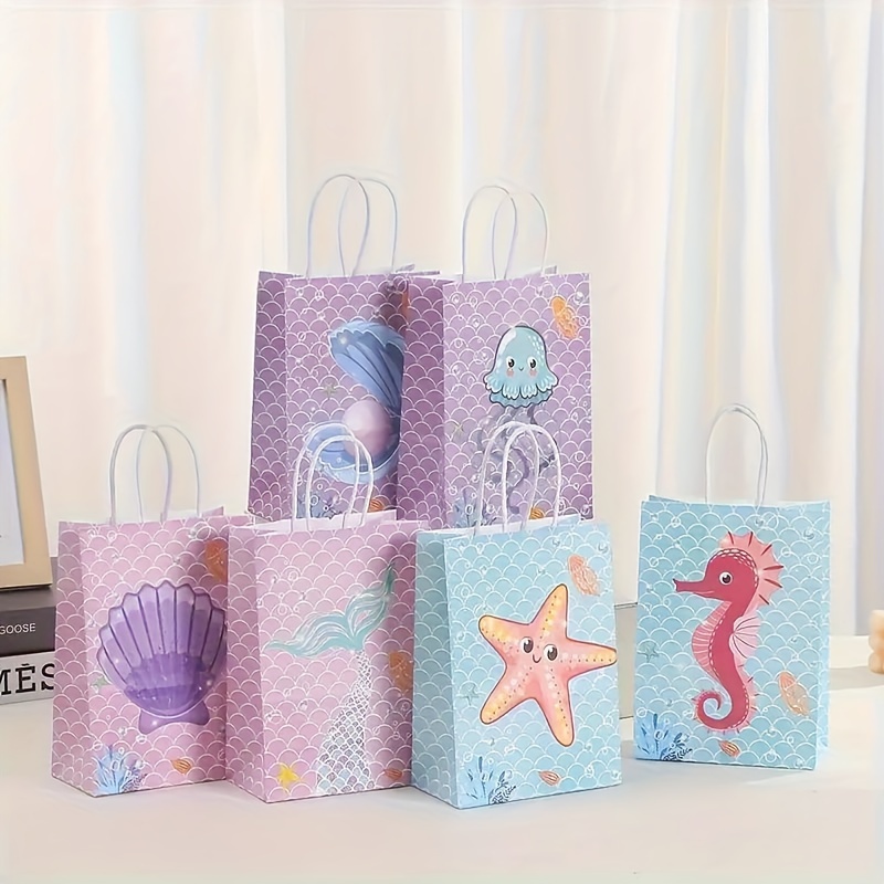 

24 Pcs Mermaid Paper Tote Bags, 8.4 X 5.92 In Party Gift Bags For Party Favors, Decorations, And Supplies Birthday, Wedding, And Other Celebrations