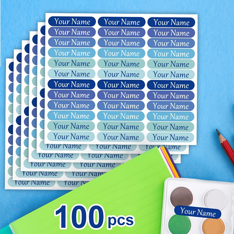 TEMU [custom Product] (4.7 X 0.9cm - ) Customizable Name Self-adhesive Label Stickers, Suitable For Marking Pencils, Water Cups, Lunch Boxes, Books,