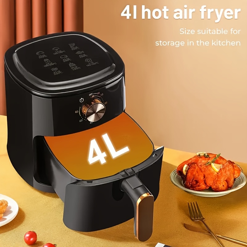 TEMU 4l Fryer With Set Heating Time | Healthy Low--free Cooking, Baking, Frying And Roasting | Suitable For Home Barbecue/healthy Snacks/baking