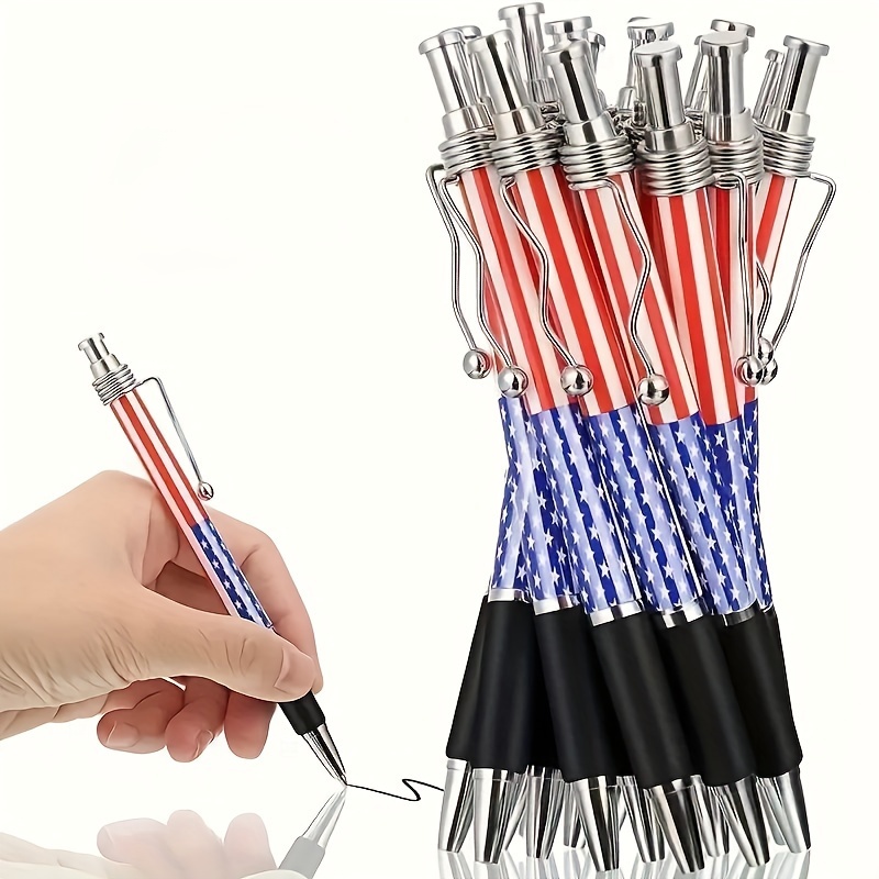 

1pc, 5pcs, Patriotic American Flag Round Gel Pens, 1.0mm , Retractable Gel Pens For , Suitable For And Signing - For Home, School, Office Supplies And Party Decorations