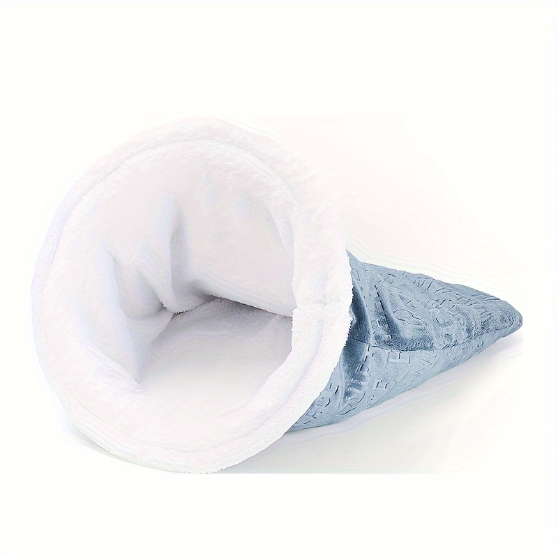 cat cave bed for indoor cats warm covered cat bed for sleeping relax play cozy fluffy flannel washable cat bed for cold weather suitable for small cats warm cat bed christmas gift christmas blue cat sleeping bag Product details 10
