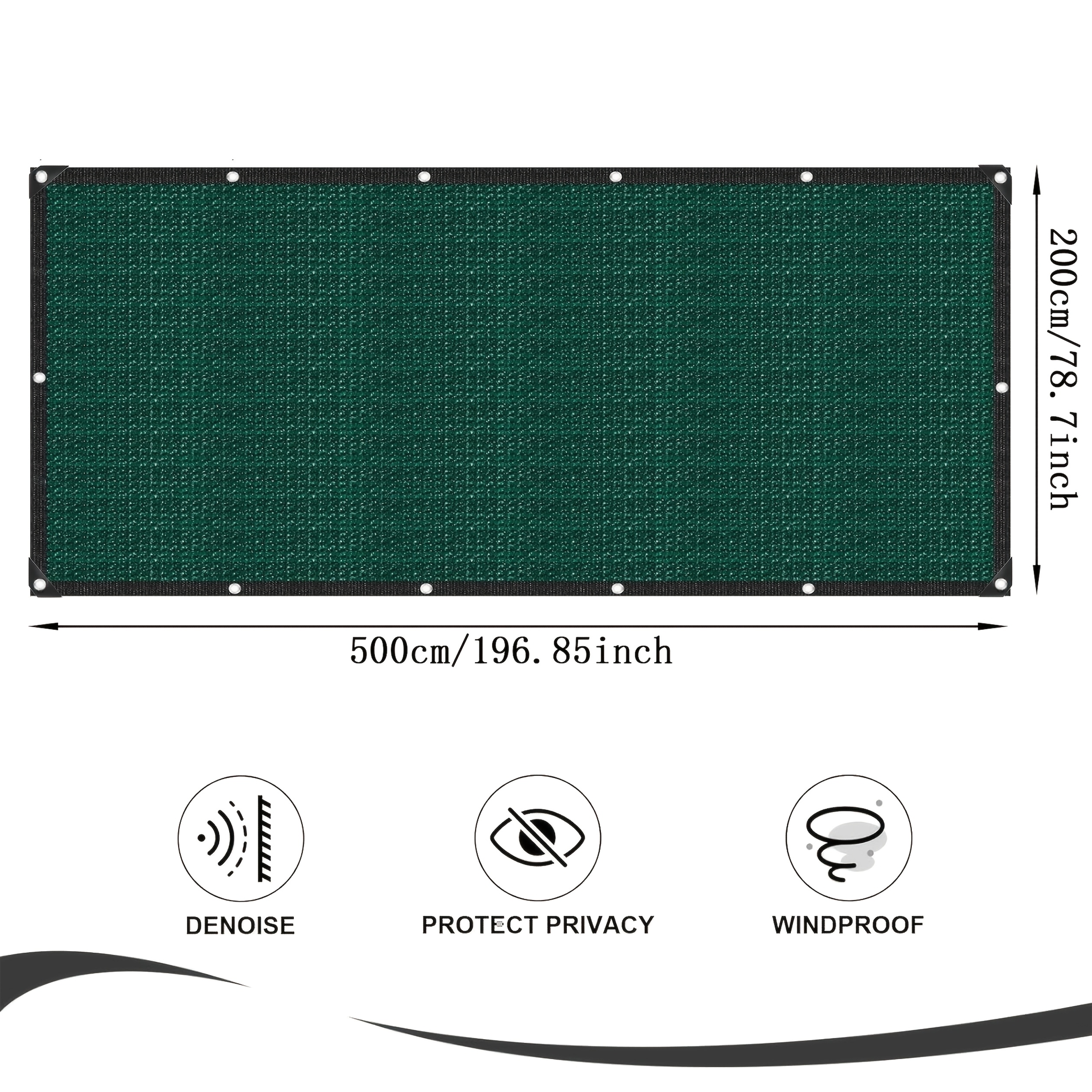 90% Privacy Screen With Uv Protection - Pvc Mesh Cover With Rivets And Fixing Clips, Suitable For Gardens, , Backyards, And Indoor And Outdoor Decoration