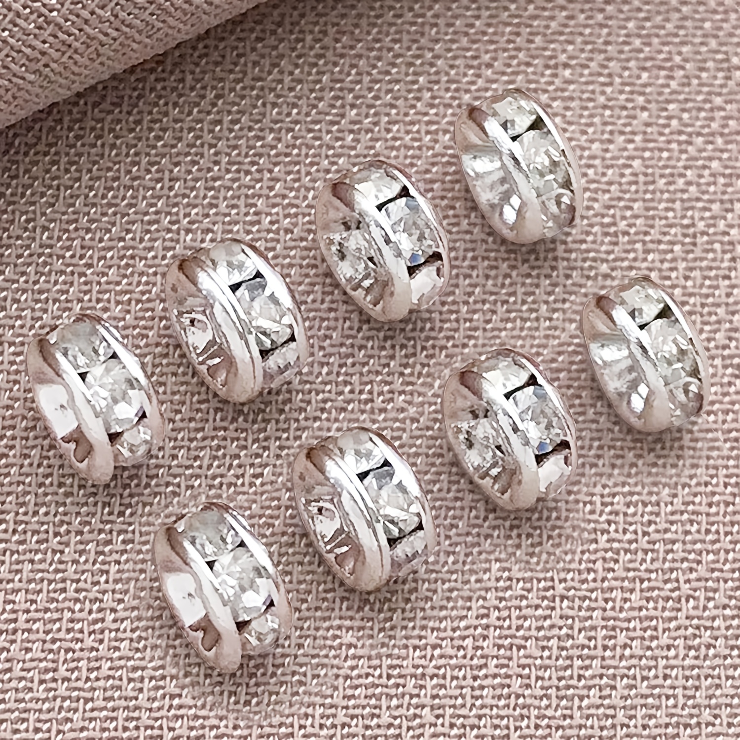 TEMU 15 piezas de cobre chapado en oro de , separador de circonita de retención de color, pulsera de cristal con cuentas a , collar de perlas, ,