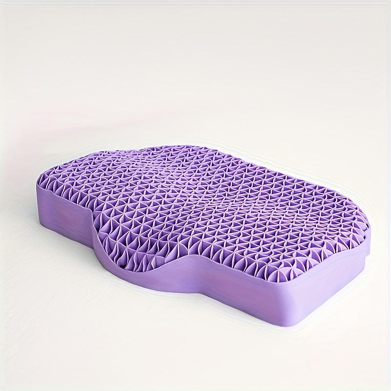 1pc new tpe gummy pillow deep sleep pillow pressure relief     purple for dorm   and indoor use