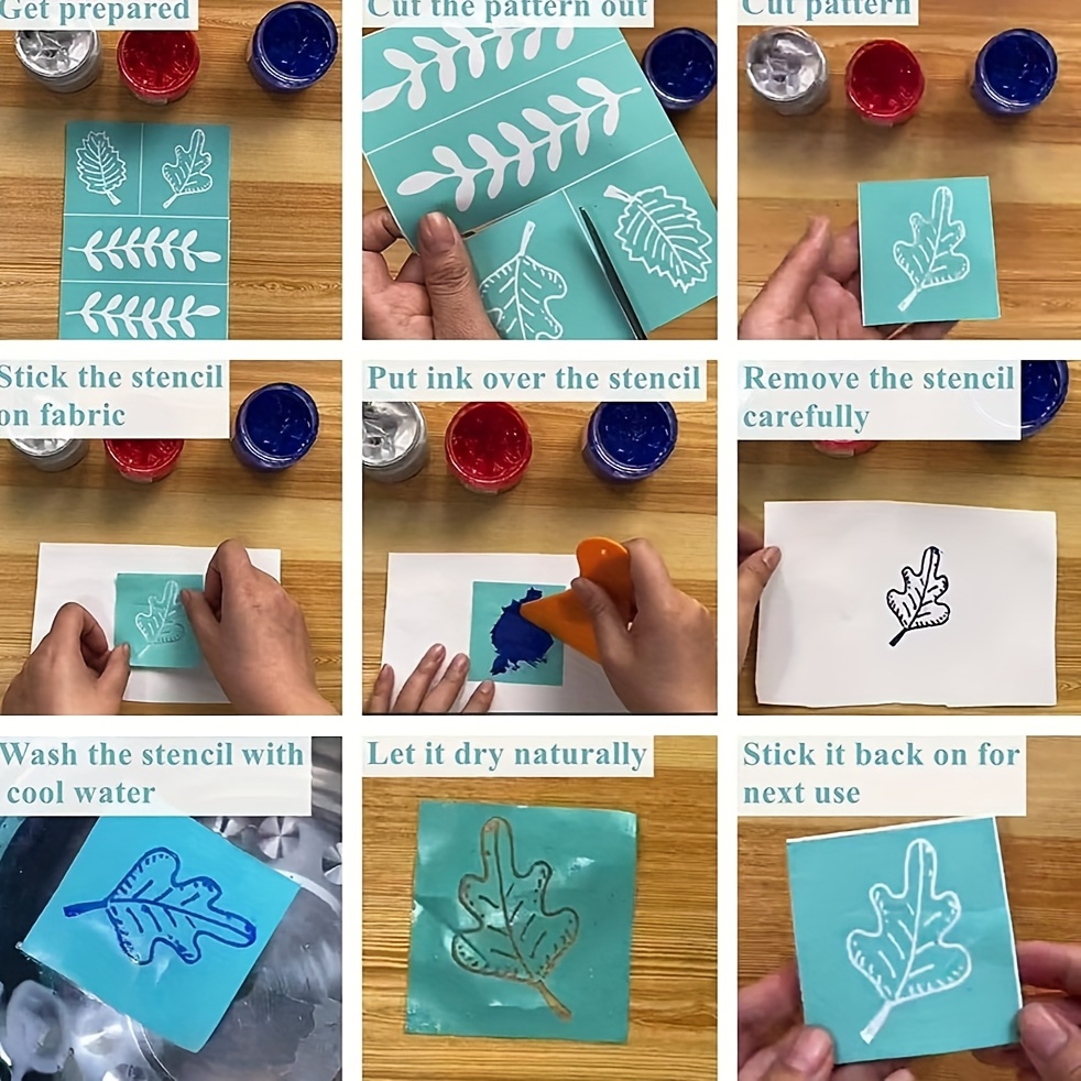 Self-Adhesive Printing Stencil Set, Craft Supplies