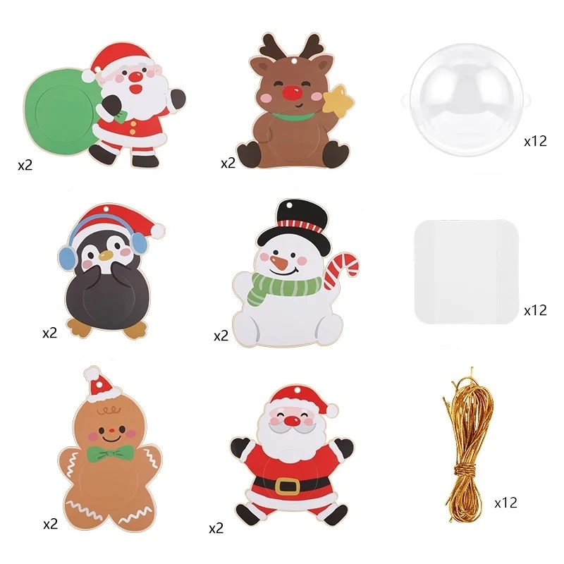 TEMU Gift For Her/him 12pcs Christmas Gift Holder Cards Packaging Bag Gifts Xmas Tree Hanging Pendants Christmas Party Home Decor