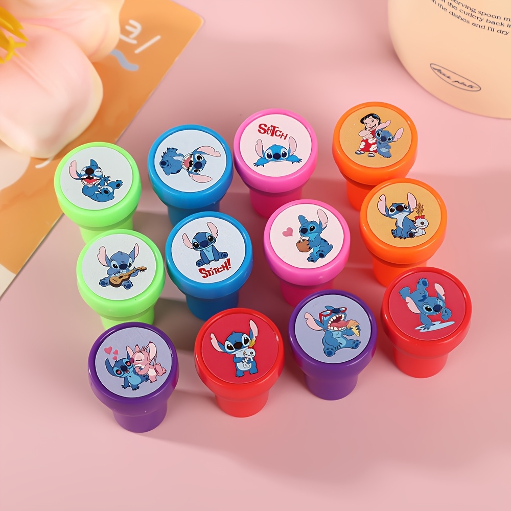 Image of 12pcs Stitch Stamps, Fun Designs, Suitable For Party Favors, Scrapbooking, Holiday Decor, Perfect Birthday, Holiday Gifts