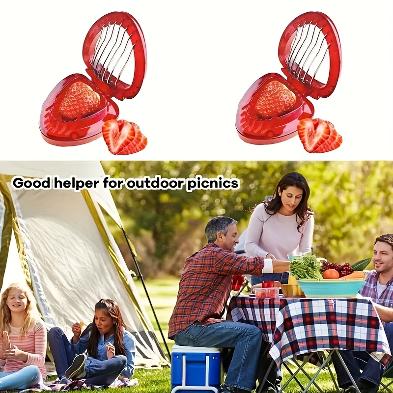 2 piezas Cortador y Pelador de Fresas, Herramienta Creativa para Procesar Fresas, Cortador de Fresas de Acero Inoxidable, Adecuado para Fresas, Cerezas, Herramienta Manual para Procesar Frutas, Herramienta de Cocina Práctica