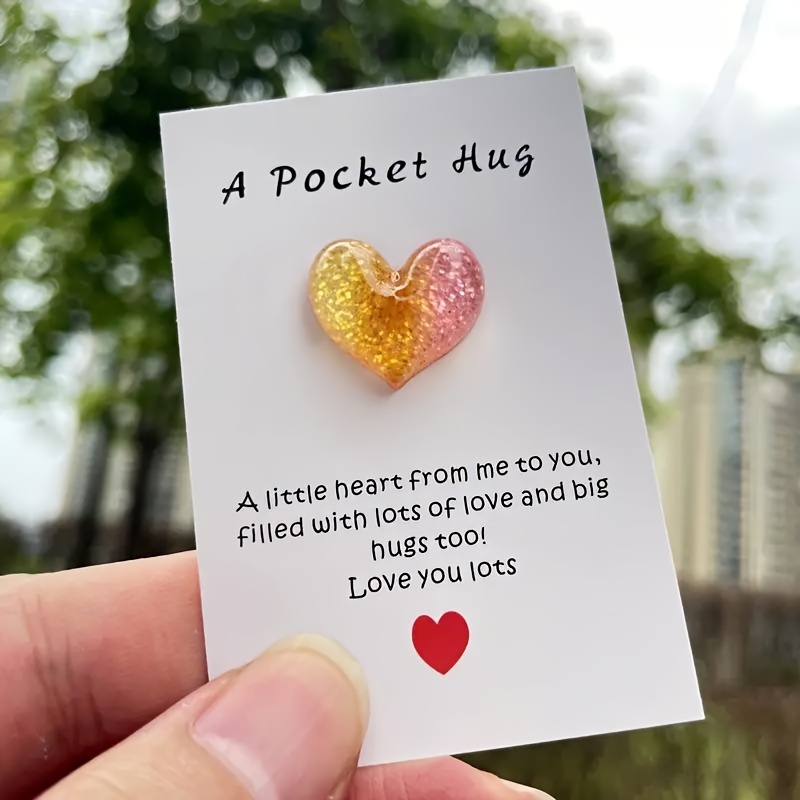 

40pcs Charming Pocket Hug Card With Sincere Message - Perfect For Family And Friends, Inspirational Gift Idea, No Battery Required, Cartoon Design Pocket Hug Card