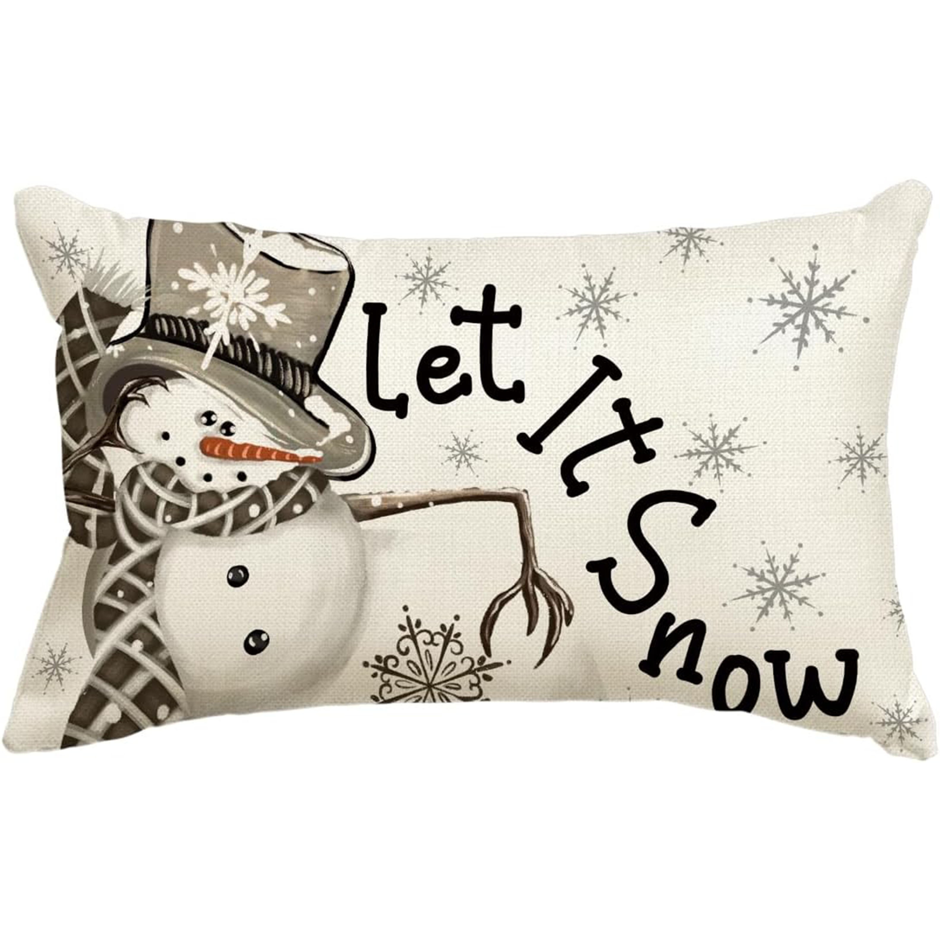 

1pc, Christmas Dot Snowman , 12 X 20 Decoration For Sofa , , No