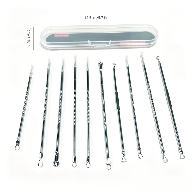 11pcs Professional Needle Set, Pore, Stainless Steel Needles - Suitable Home, Salons, And Spas, Easy Extraction, Suitable Light Beige - Care, Essential Skincare