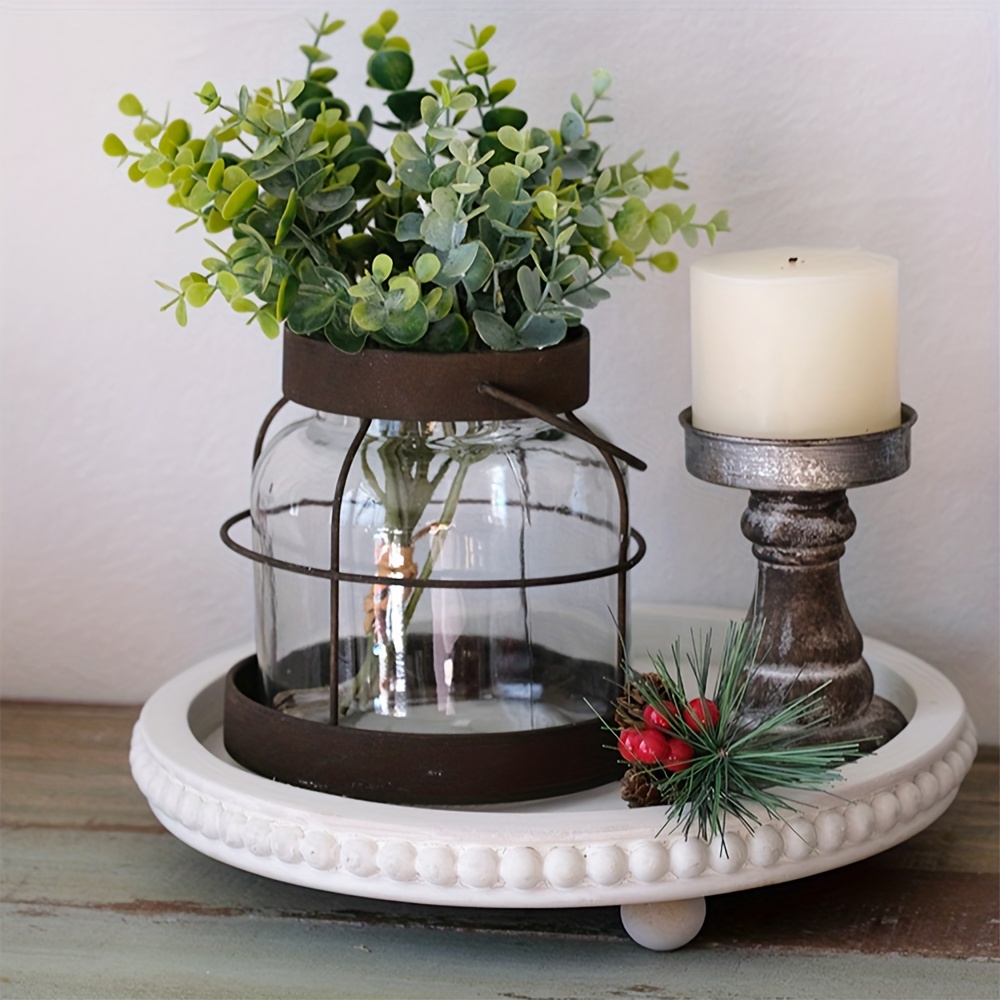 Spetebo Metalen serveerstandaard, zwart met voet, diameter 23 cm, decoratief tafelplateau rond, kaarsenbord, decoratieve plaat, etagestandaard, standaard voor decoraties, dessert en fruit