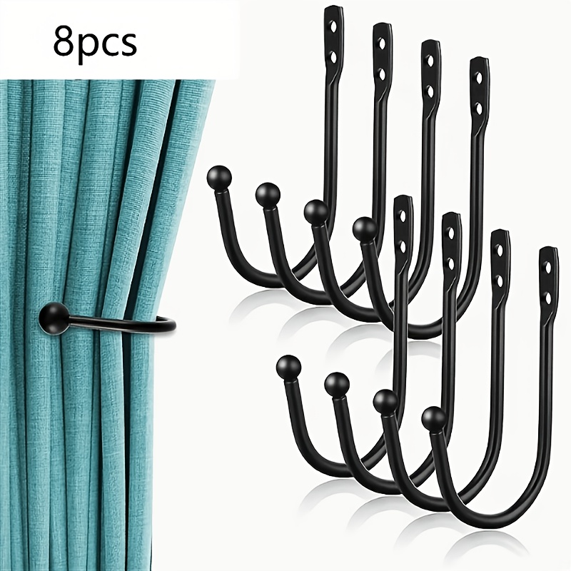 TEMU 8pcs Curtain Rack Set, Used For Walls And Curtain Stops