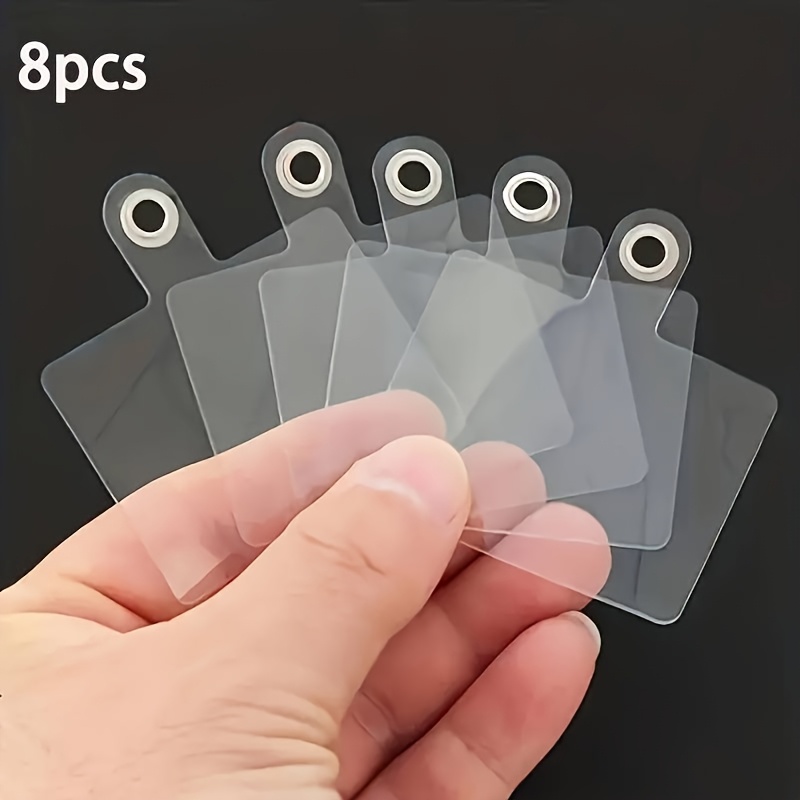 Image of Transparent Phone Anti-lost Lanyard Pendant Wrist Strap Card Universal Detachable Phone Lanyard Patch Multi-scene Durable And Practical Sturdy High-definition High- Soft Pvc Transparent Pad