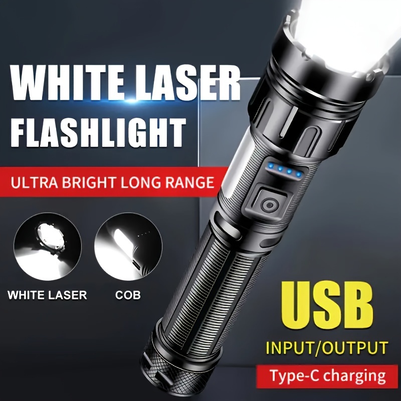 

1pc Gowlax Rechargeable Led Tactical Flashlight, 500-1000 , 7 , , Magnetic, Type-c Usb /, 3600mah Battery, Aluminum Alloy, Easter, Christmas, Halloween, New Year, Father's Day Gift