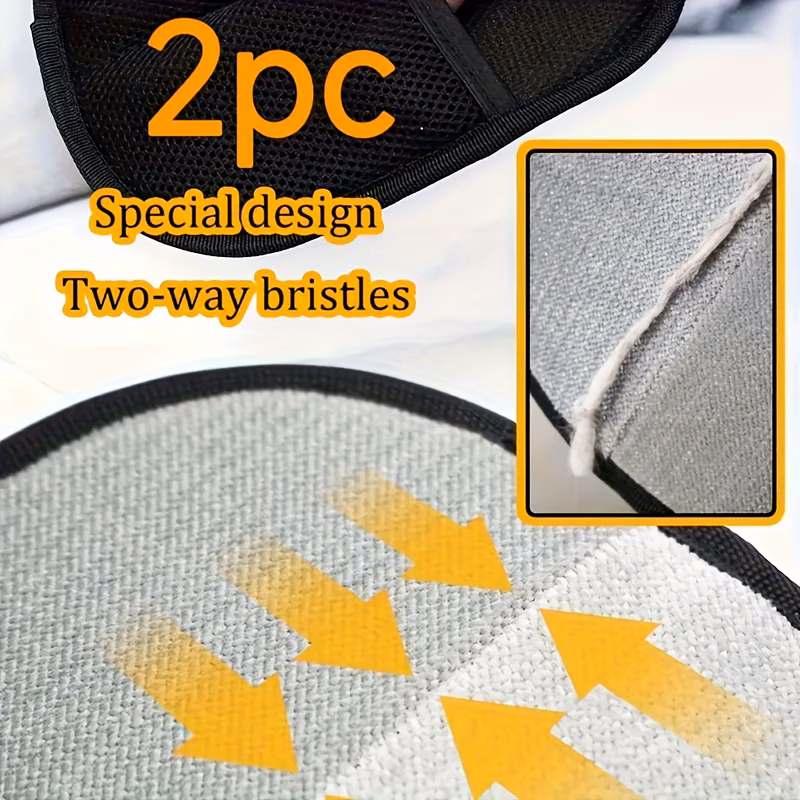 2pcs anti static cat hair removal gloves pet hair remover home brushing floating hair remover cat hair cleaning tool car seat and clothing grooming gloves reusable with design quick hair cleaning Product details 1
