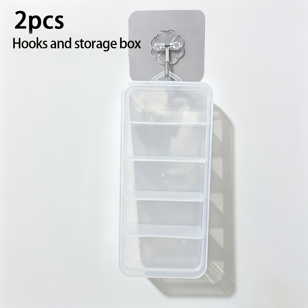 TEMU 5-grid Storage Box And 1pc Hook, Suitable For Jewelry, Beads, Buttons And Crafts, Craft Storage, Bead Storage, Bead And Jewelry Making