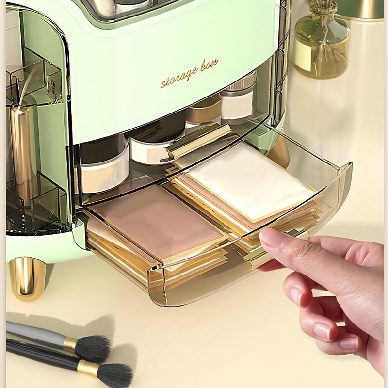 versatile cosmetic organizer with drawers durable plastic storage box for makeup skincare and stationery multi compartment holder for brushes lipsticks and beauty products portable desktop organizer with polished   Product details 9