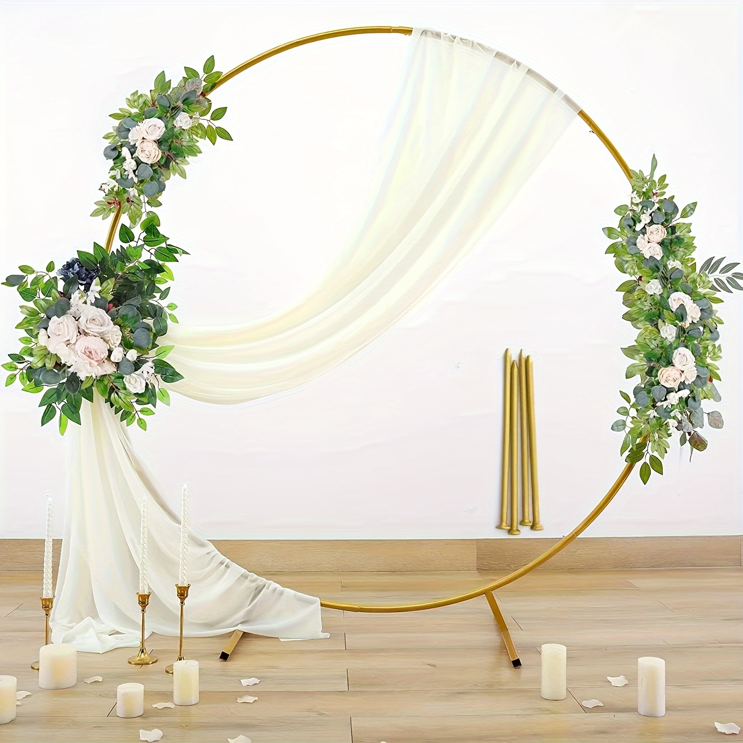 1pc metal arch stand for party decoration versatile iron wedding arch circle heart shapes for birthday friends gathering ceremony outdoor lawn setting balloon ring holder no electricity needed 0