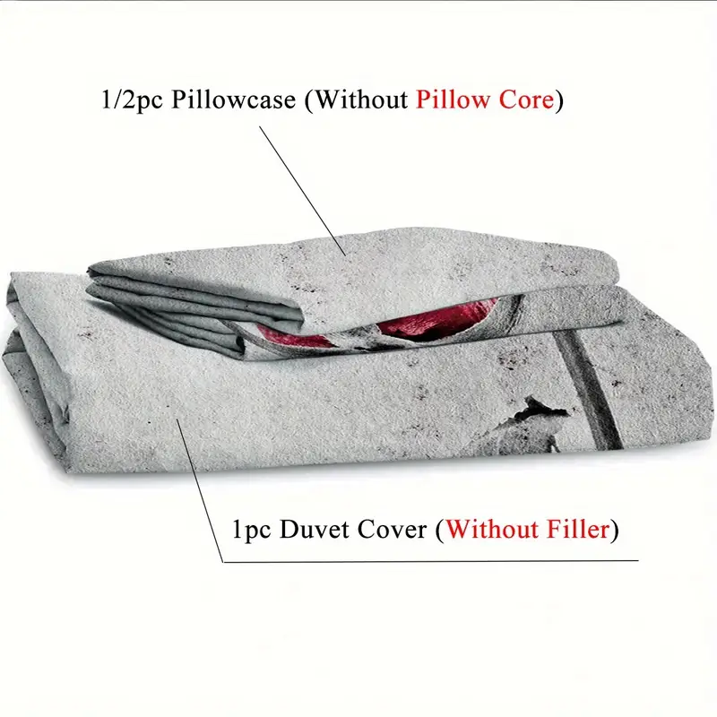 2 3pcs 1 duvet cover 1 2 pillowcase without core retro grey background red rose flowers valentines day couple print soft comfortable bedding set for bedroom dorm room family gift Product details 8