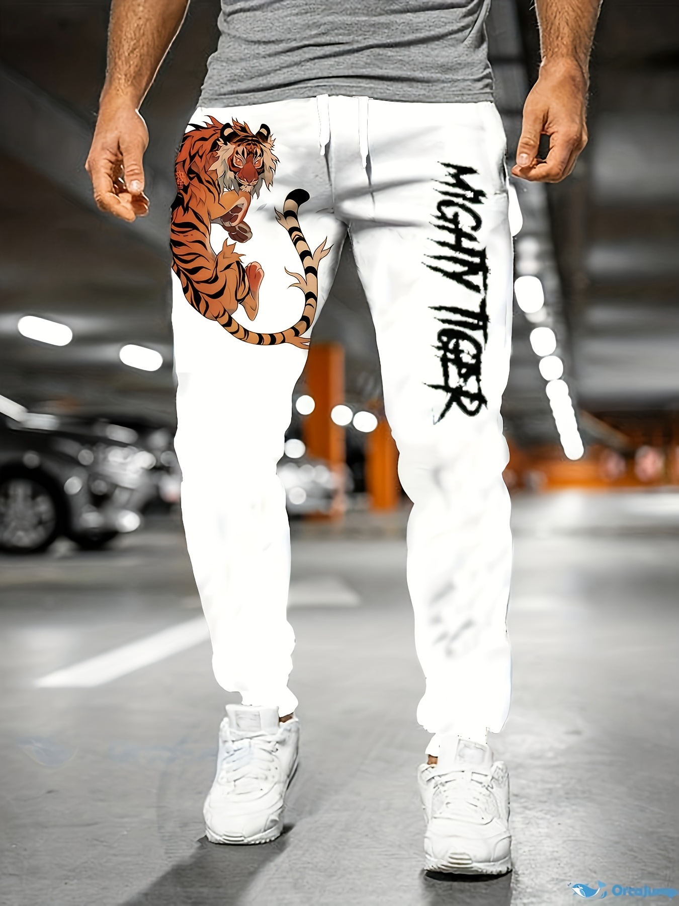 Men's 3d Lion Print Joggers Oversized Sweatpants - Temu
