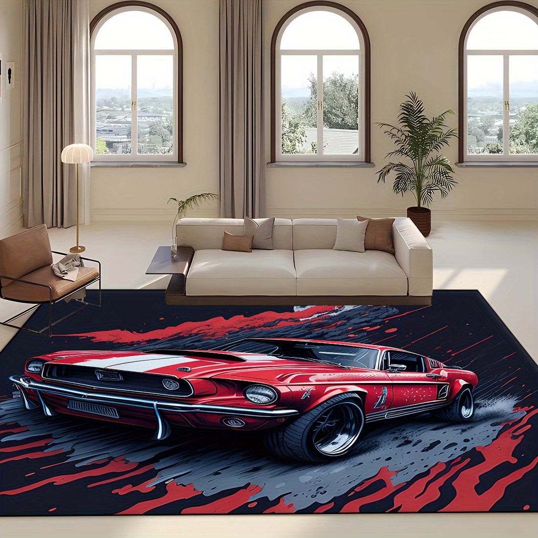 

Luxurious Car Design Area Rug - Ultra-soft, Washable & Non-slip For Living Room, Bedroom, Office Decor