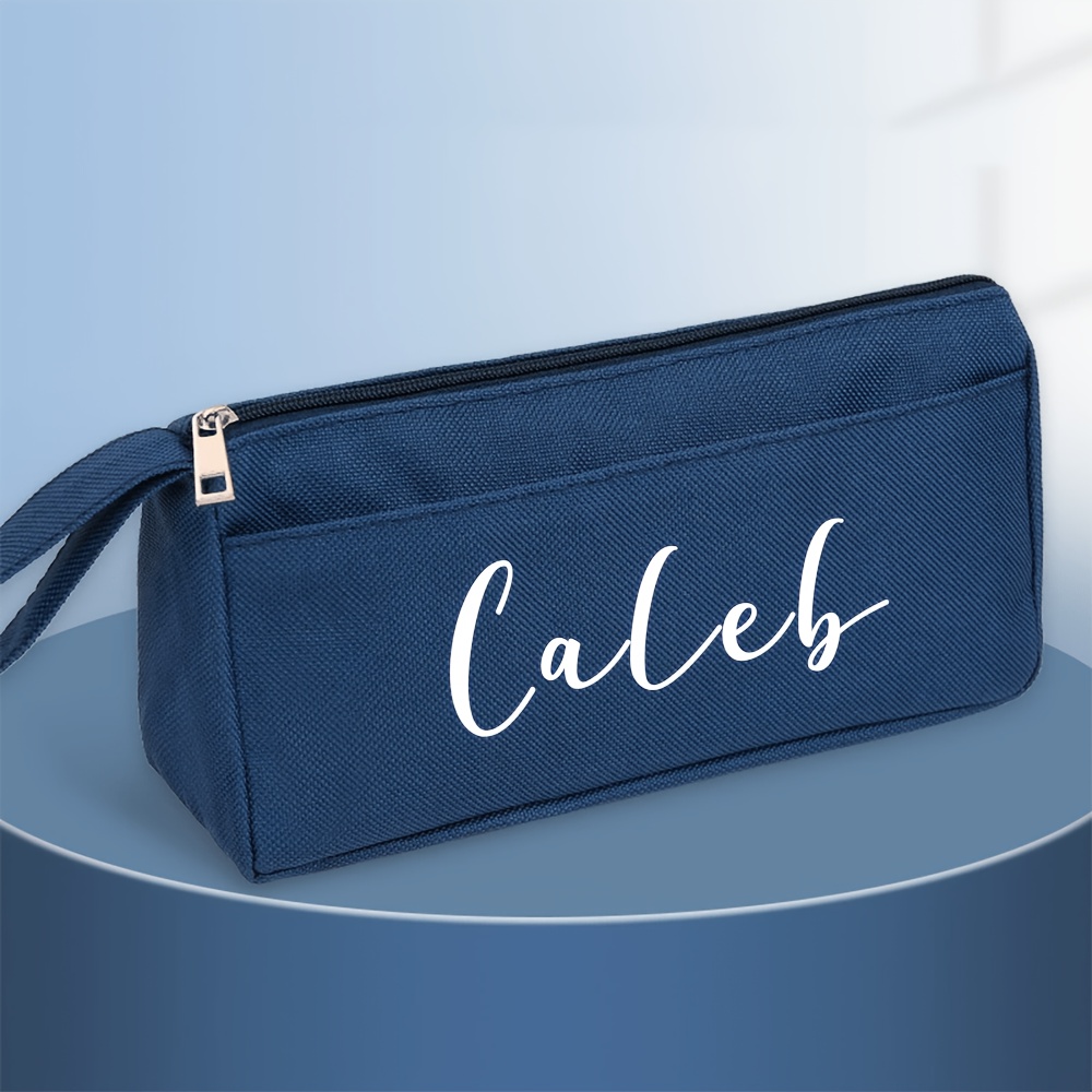TEMU 1pc Customized Name Canvas Large Capacity Pencil Case, Customizable Name, A Unique Stationery , Suitable For Daily Class Stationery Storage,