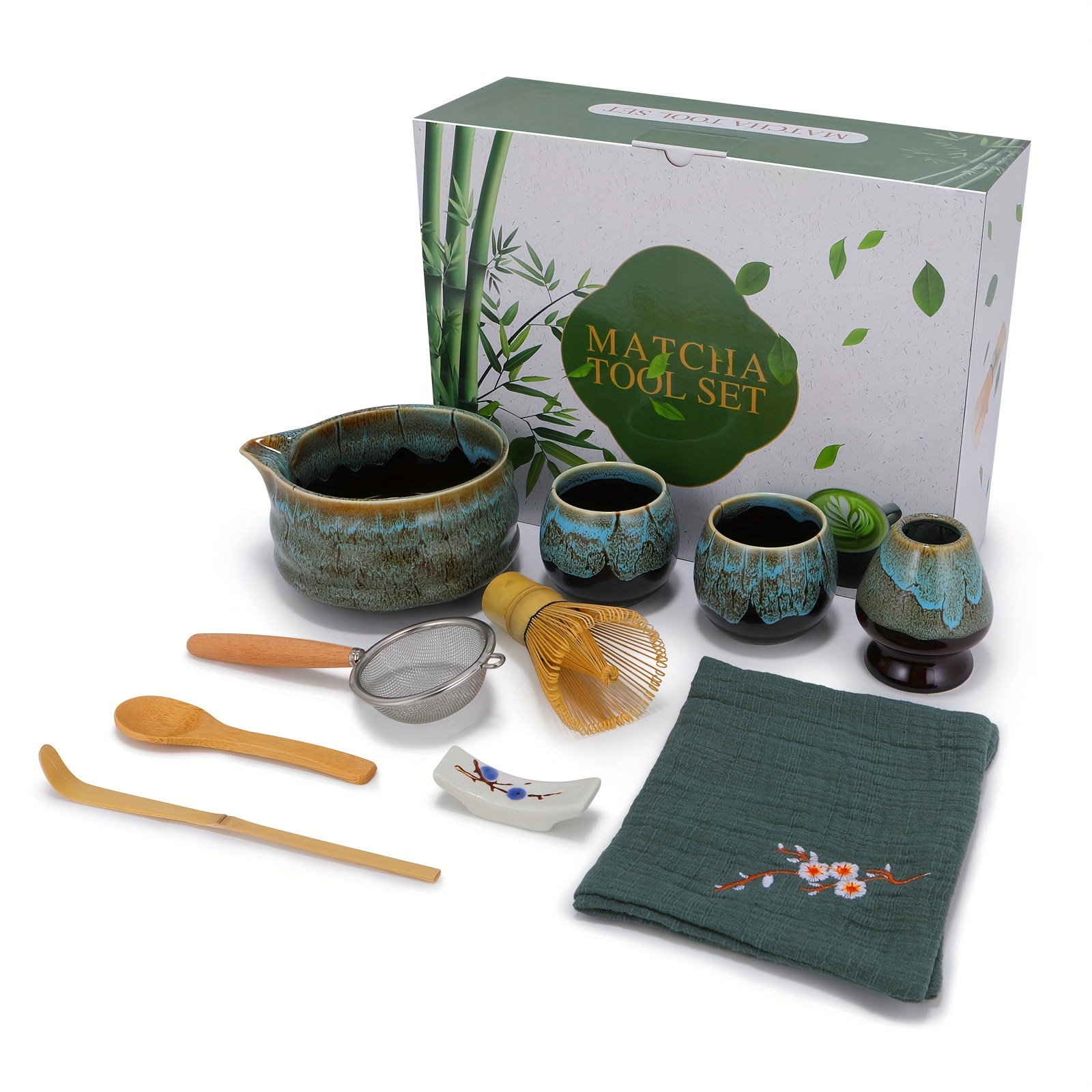 Kit de Matcha Azul para Horno - 8 o 10 piezas | Incluye Batidor, Tazón, Colador y Vasos...