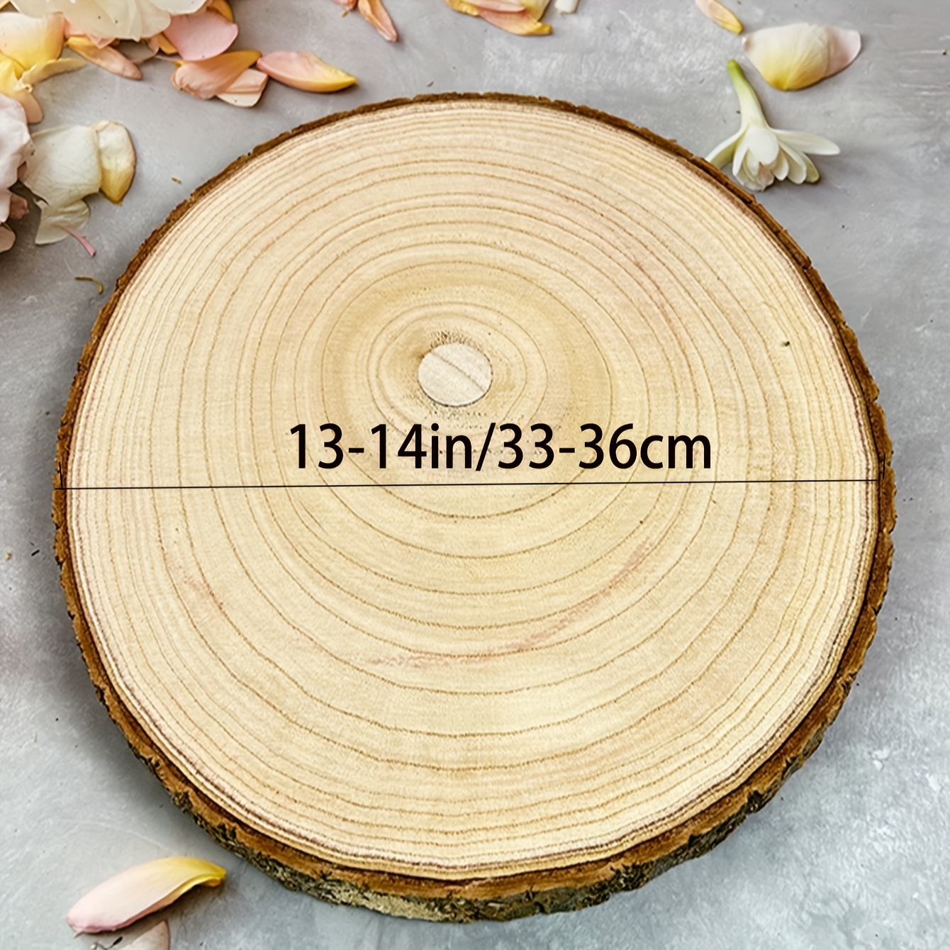 1pc Large Wood Slices For Centerpieces 12-13 Inches Wood Rounds For Tables Decor Rustic Wood Circles For And Wedding Decor Round Wooden Discs Rustic Wedding Centerpiece (non-food Contact)