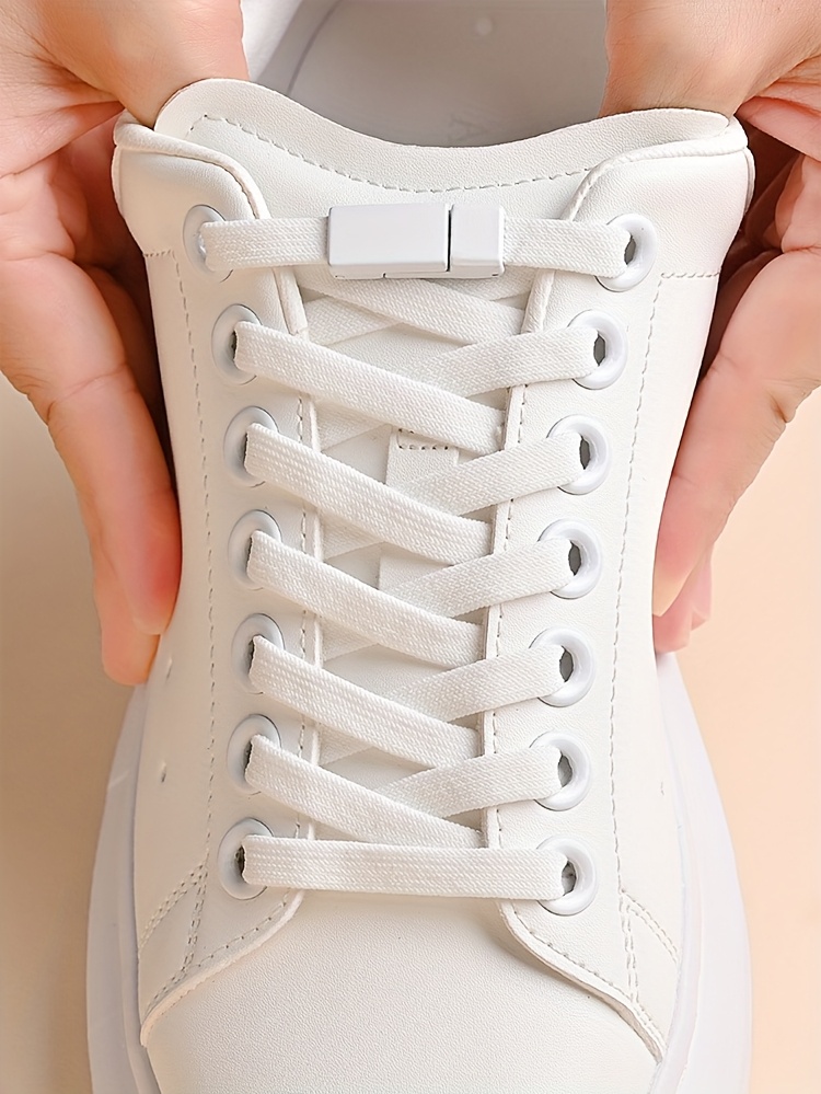 COSYLEE Magnetic No-Tie Elastic Shoelaces - 1 Pair, Fashionable & Easy for Sneakers and Boots, Lazy, Suitable for Sports Shoes