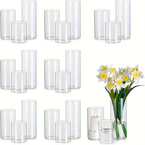 6 24pcs transparent glass candlestick elegant glass vase bohemian style glass vase set high high borosilicate decoration suitable for long table decoration decoration wedding decoration