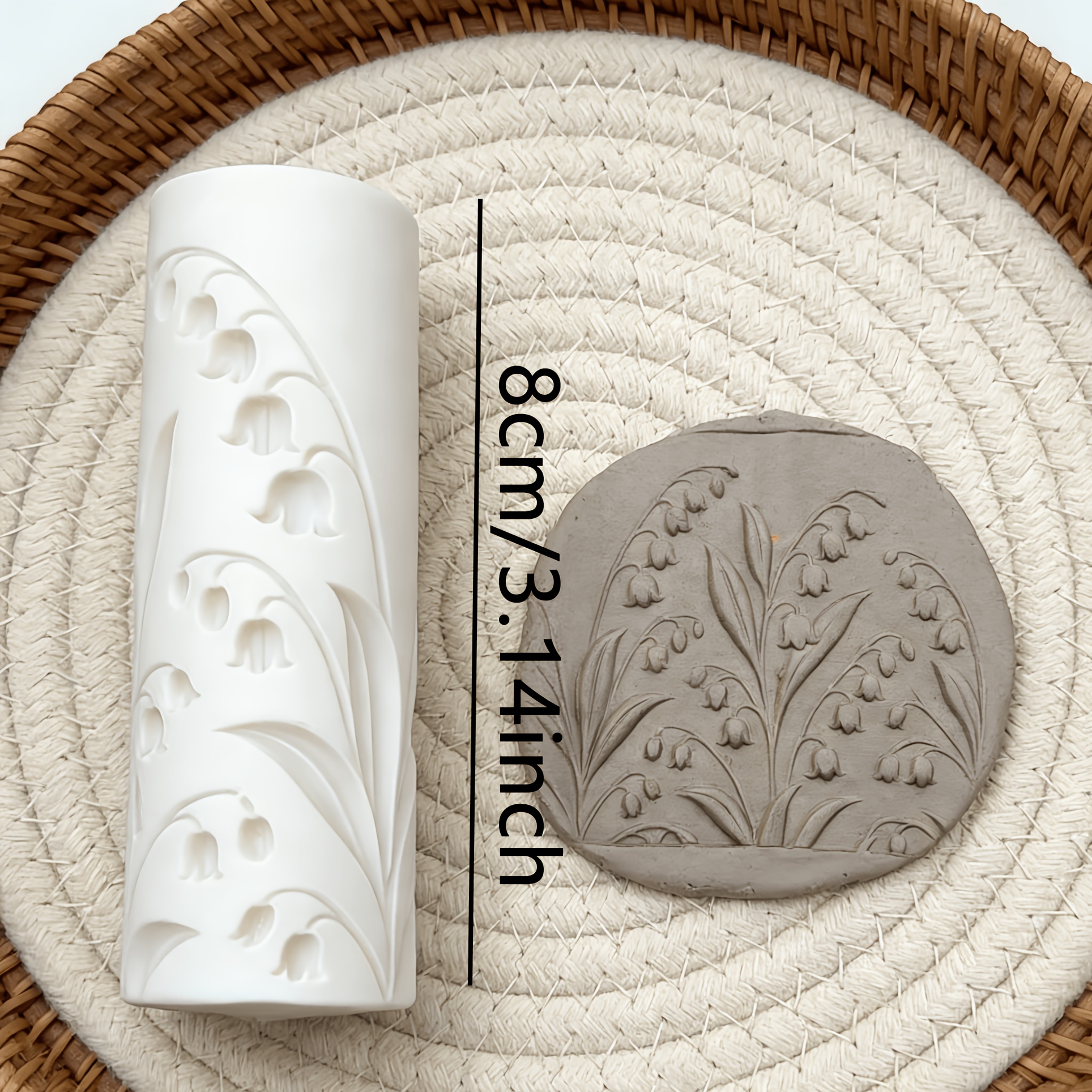 E-shop Keramiktexturform in Form einer Glockenorchidee, Polymer Clay Roller Form mit Glockenorchidee-Blumenmuster, Hochwertiges