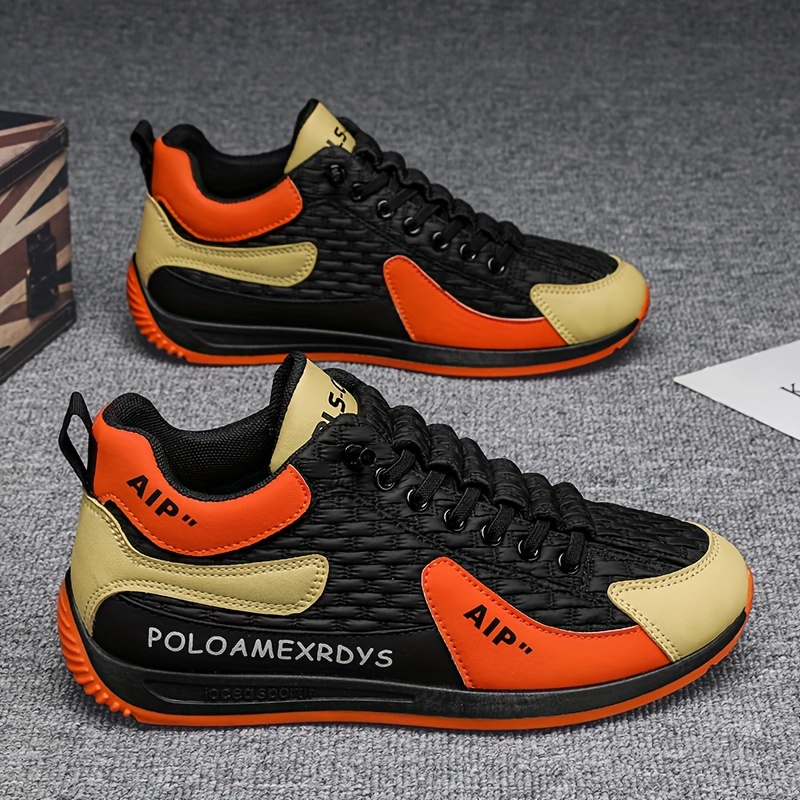 Baskets Casual Homme Style Rue Chaussures de sport casual pour hommes 2024 Nouvelle tendance de style de rue géométrique, hauteur mi-haute, bout rond, lacets, doublure en tissu, semelle en EVA, semelle en PVC, upper en PU, pour usage quotidien et en plein air