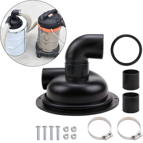 1pc vacuum dust separator cyclone separator lid with elbow woodworking diy cyclone cover dust collector for woodworking containers black