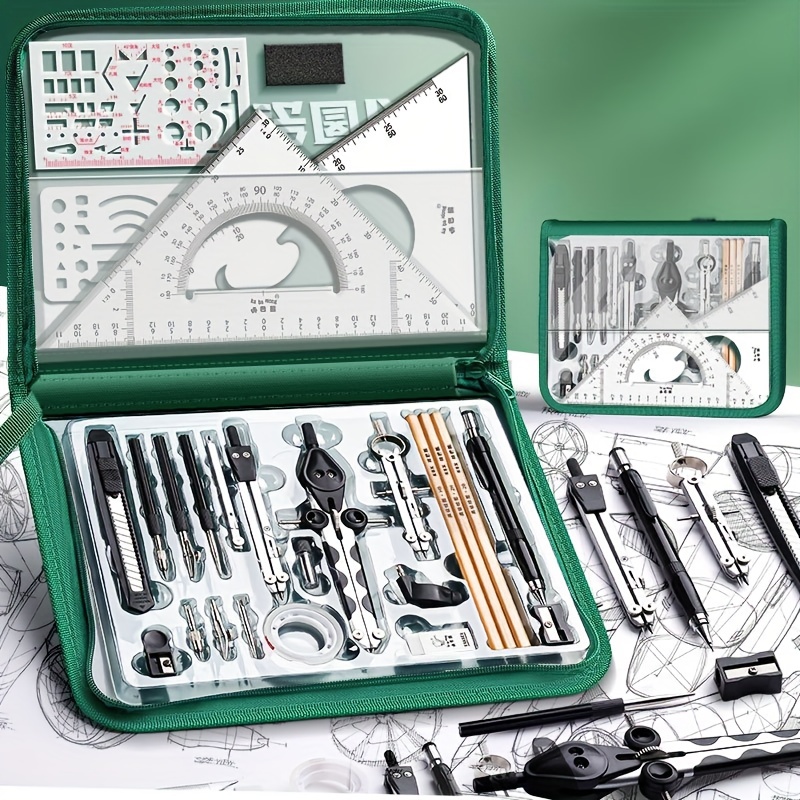 

Drafting Kit - & Cad - For & Engineers - Multifunctional Measuring Instrument Set For Educational & Architectural