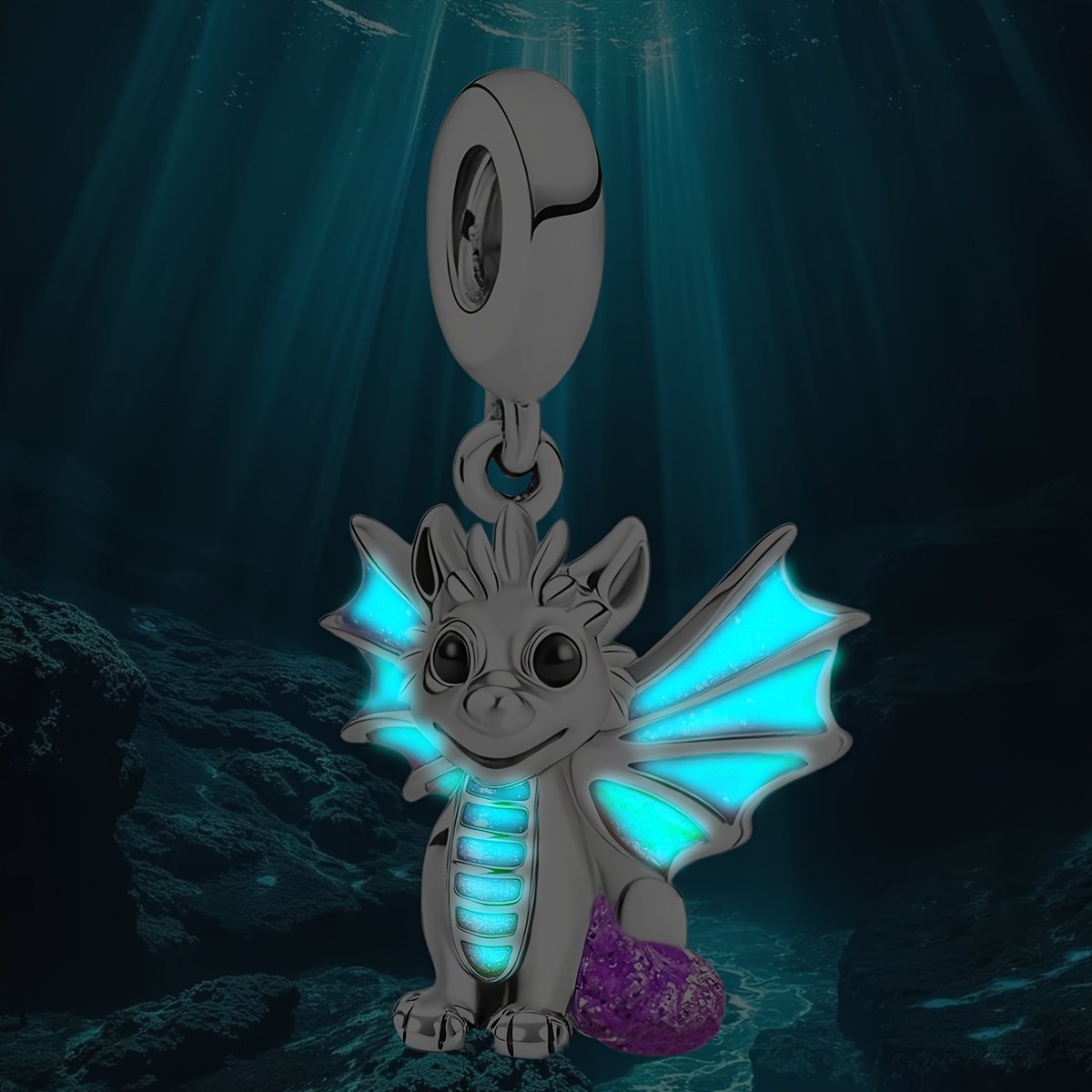 Women's 925 Silver Plated Luminous Flying Dragon Charm Bracelet
