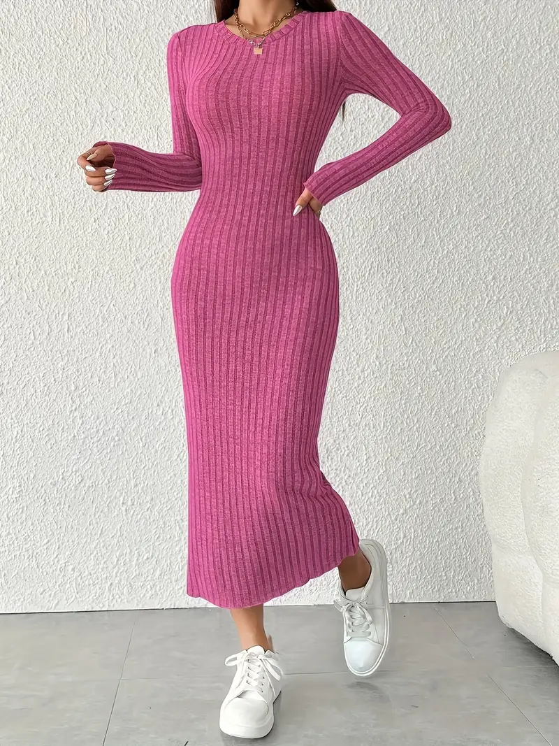 zara long ribbed knit dress Zara Collared Long-sleeved Knit Dress