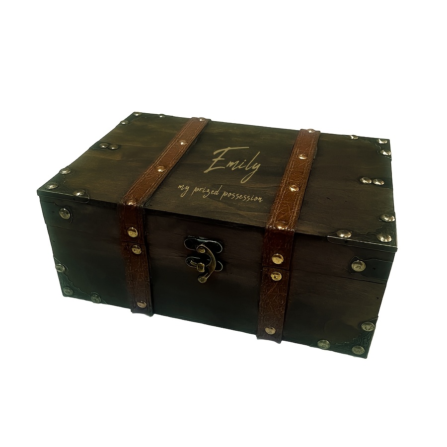 TEMU A Custom Carved Vintage Wooden Storage Box, Perfect For Keeping Personal , Used To Store Souvenirs And Gifts, An Innovative Birthday Gift For ,