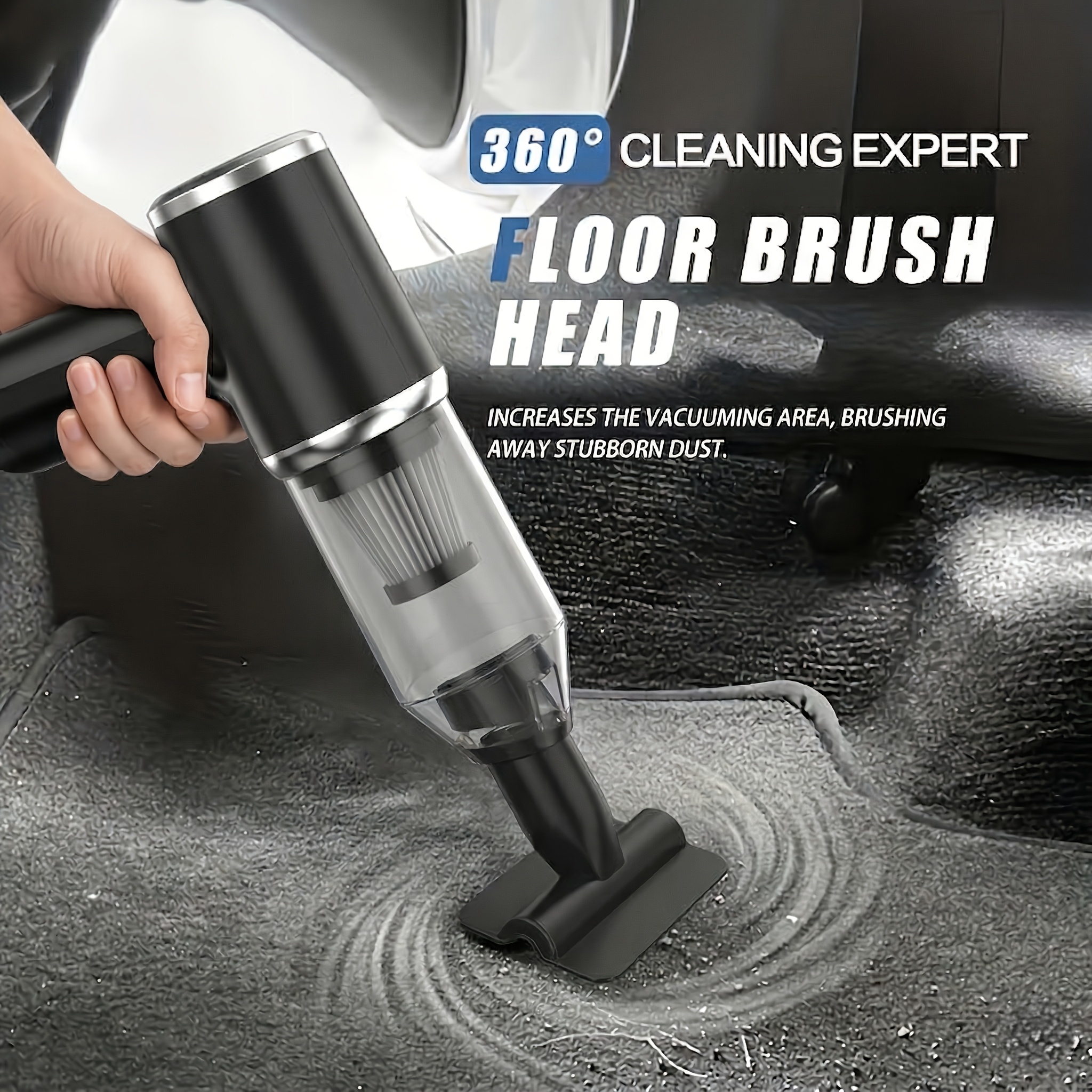TEMU Aspirateur de Voiture , Super Aspiration 8000PA, Batterie Grande 4000mAh, Portable Fil à Main, Chargement USB, Exceptionnelle de la Batterie,