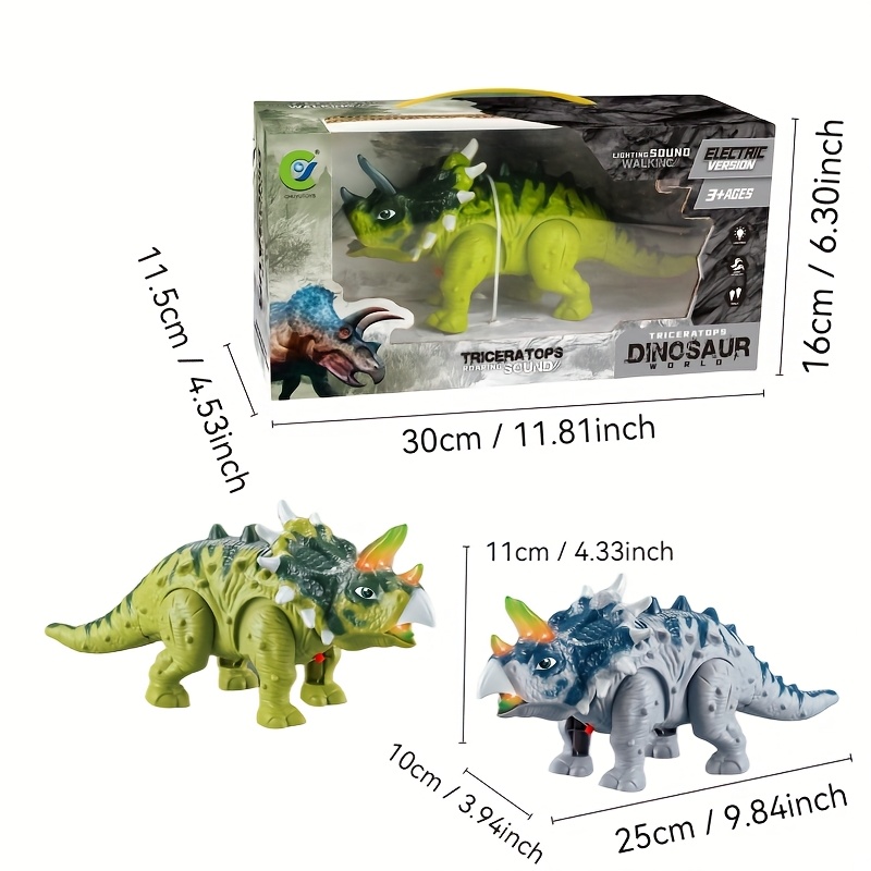 Electric Moving Triceratops Dinosaur Toy with Sound Effects