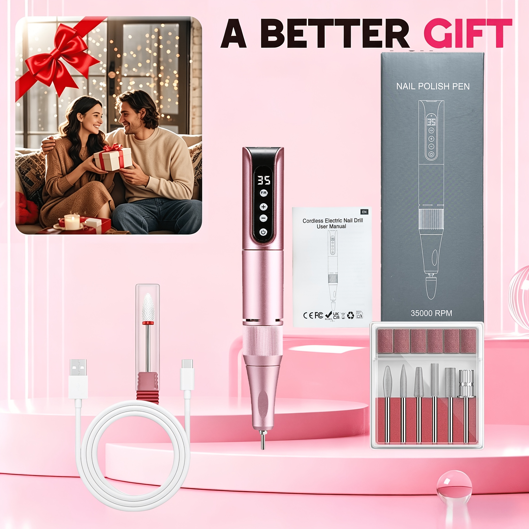 Professional Cordless Electric Nail Drill Machine