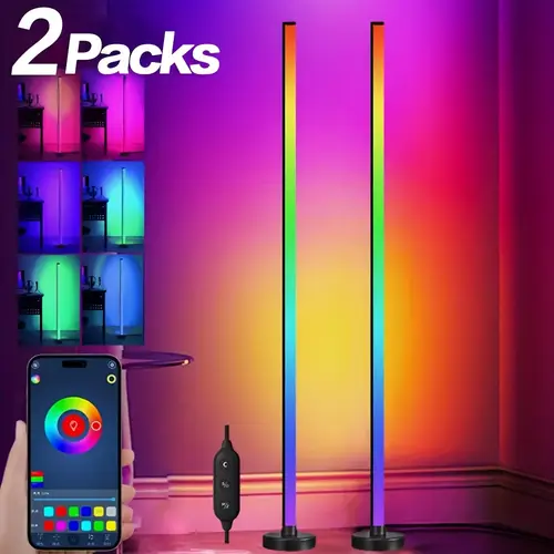 smart rgb led floor lamp with music 122cm tall usb control suitable for living room bedroom game room party decoration and festive atmosphere