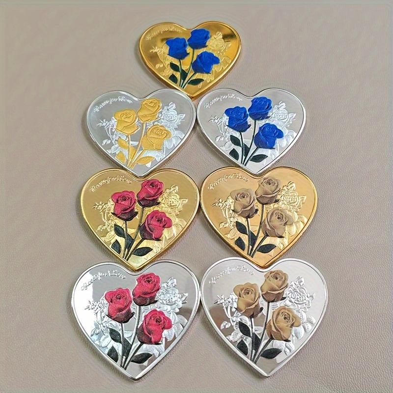 

7pcs Valentine's Day Replica Coin Set - & Collectible Iron For Gifts And Party Favors