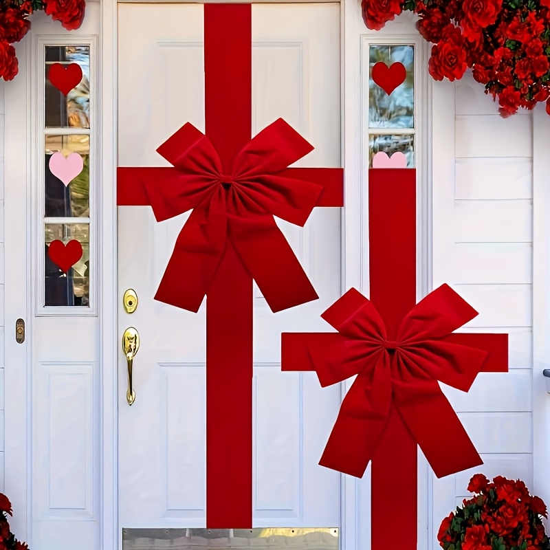 large door hanging bow decoration material package elegant   ribbon polyester no electricity needed easy to hang suitable for 30   ideal for christmas valentines day new year thanksgiving decorations