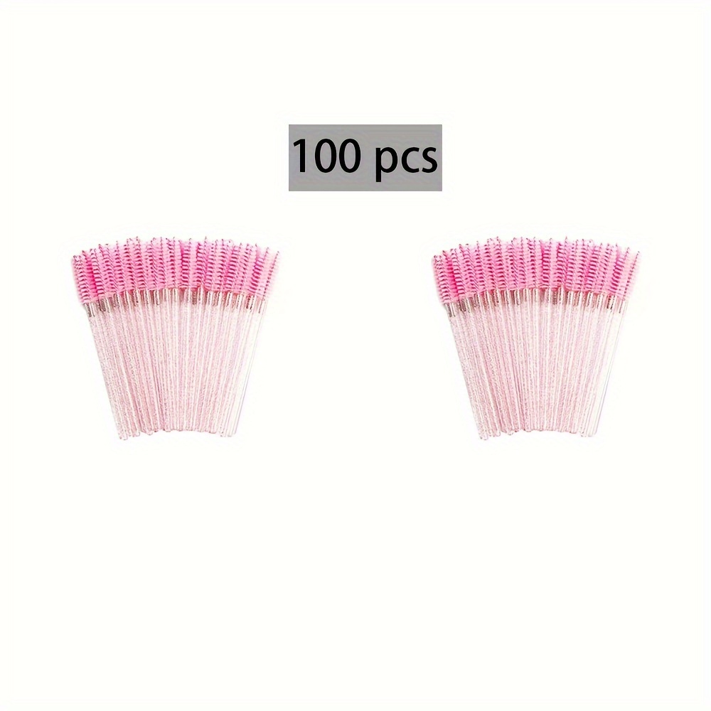 TEMU 100pcs/300pcs Disposable Mascara Brush Wand, Crystal Eyelash Brush, Spoolie Brush Suitable For Eyelash Extension Eyebrow Mascara, Makeup Brush
