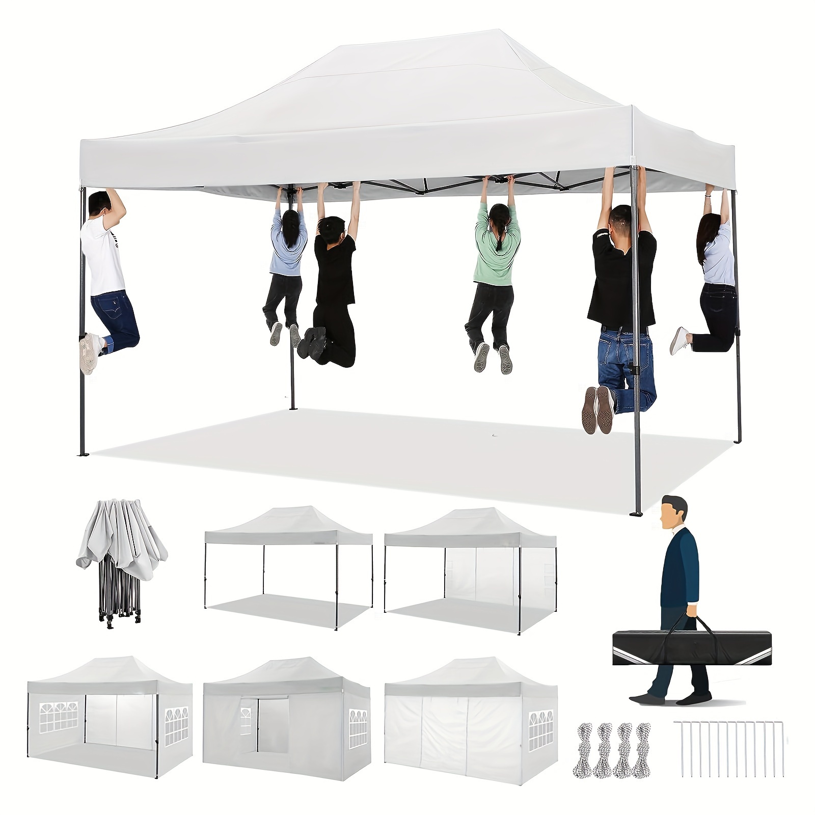 3x4,5 m/3x3 m Trpežen šotor s 4 stranskimi stenami, pop-up komercialna zunanja nadstrešnica za poroko, zabavo s za prenašanje